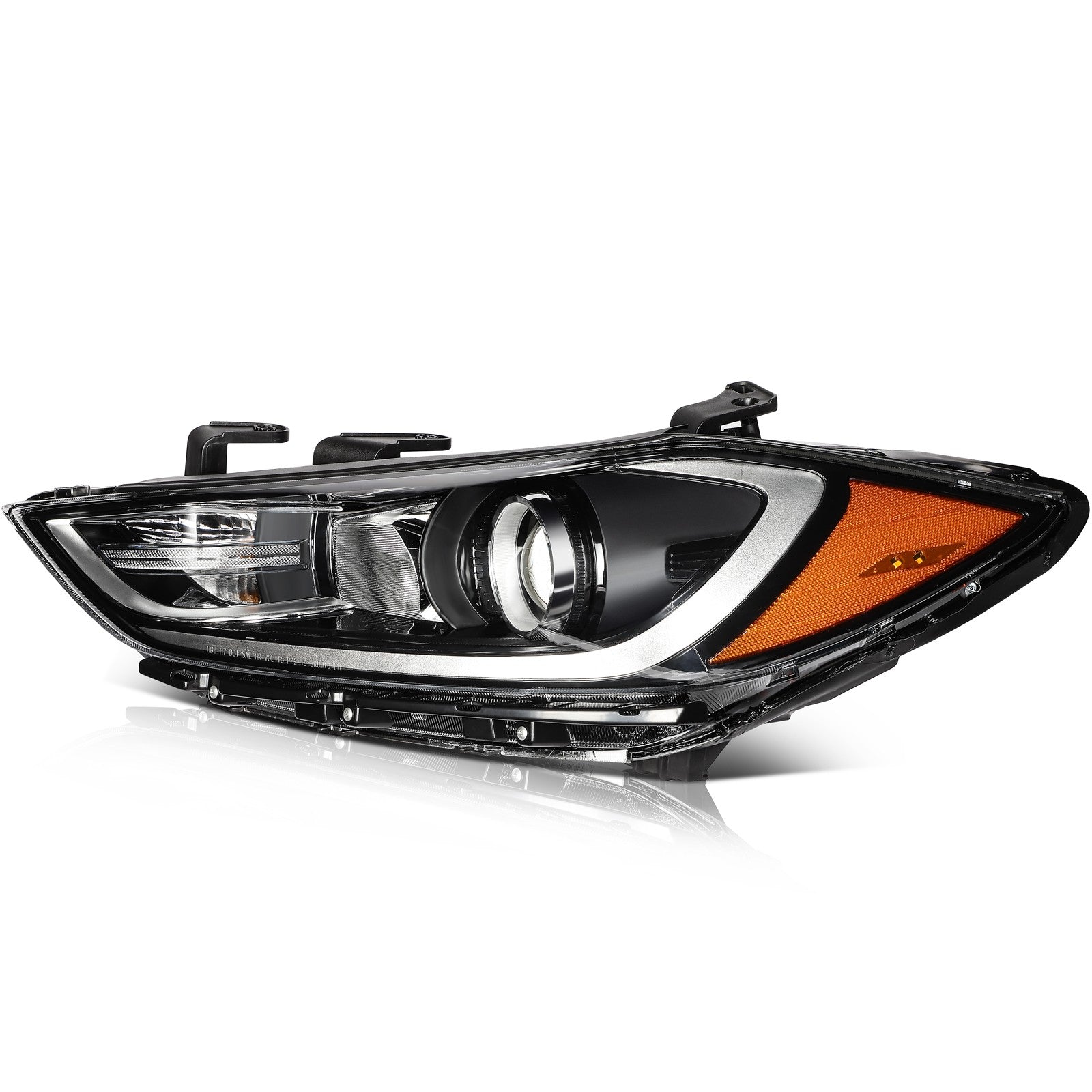 ECCPP Headlight Assembly For Hyundai Elantra 2017-2018 Driver Left Side Black 6B93BC-57
