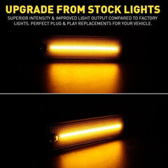 Fits 1998-2002 Pontiac Firebird Rear Front LED Side Marker Lights Bumper Smoked 6B93BC-57
