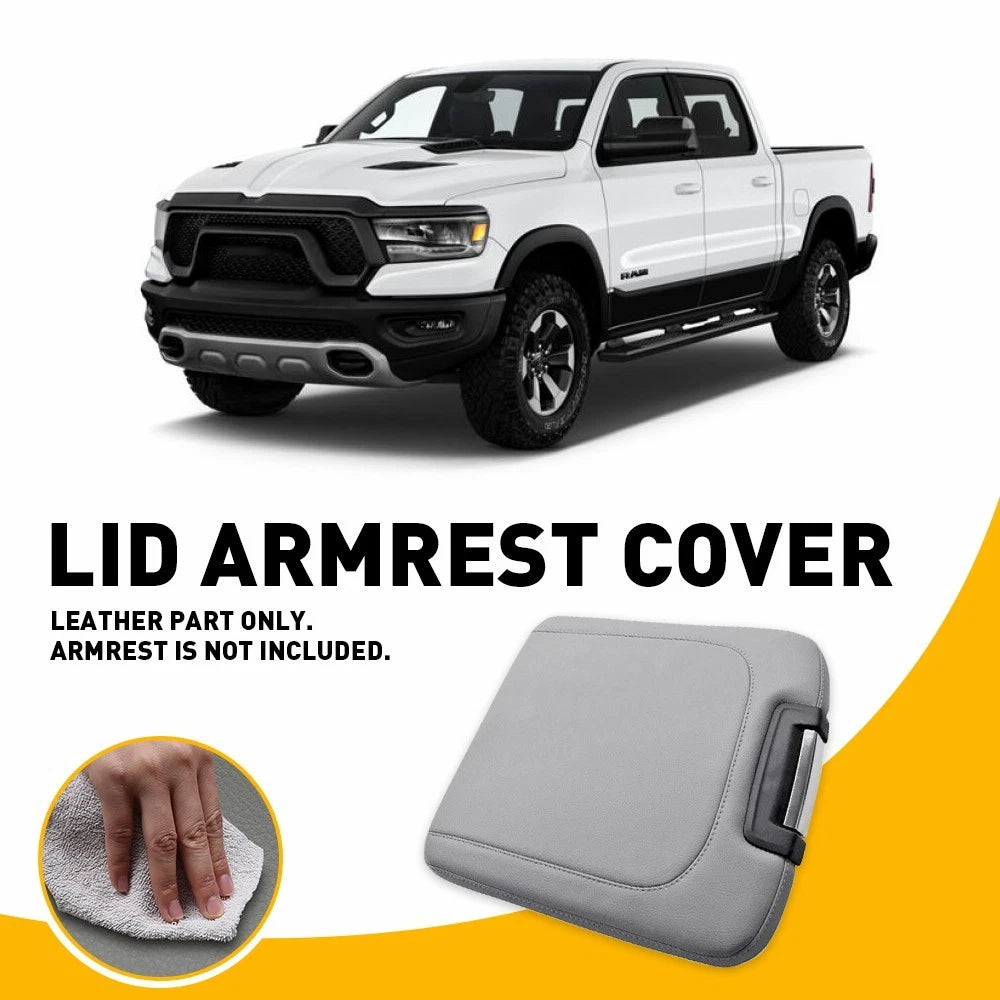 For 2013-2018 Dodge Ram 1500 2500 Leather Center Console Lid Armrest Cover Gray 6B93BC-57