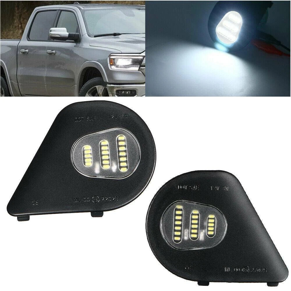 LED Side Mirror Puddle For Lights Dodge Ram 10-19 1500 2500 3500 4500 5500 Truck 6B93BC-57