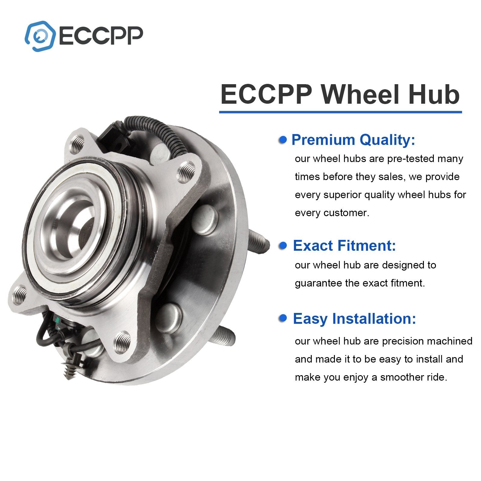 1Pc Wheel Hub Bearing Assembly Front For 2009 2010 Ford F-150 6 Lug RWD Only 6B93BC-57