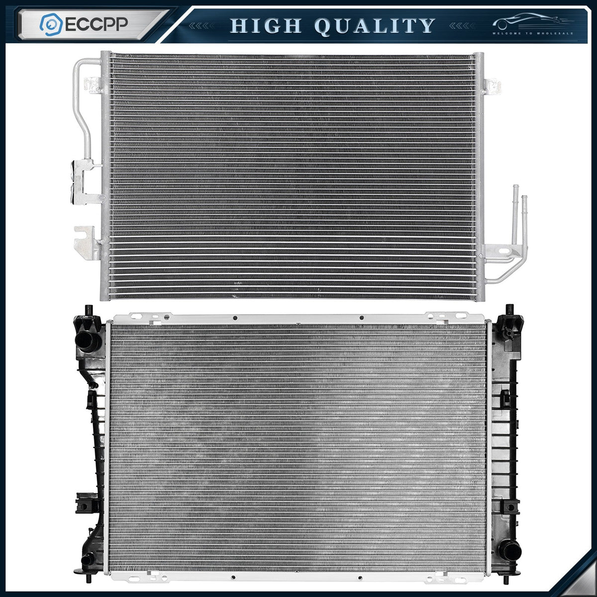 Aluminum Radiator & Condenser Cooling Kit For 08 Ford Escape Mazda Tribute 6B93BC-57