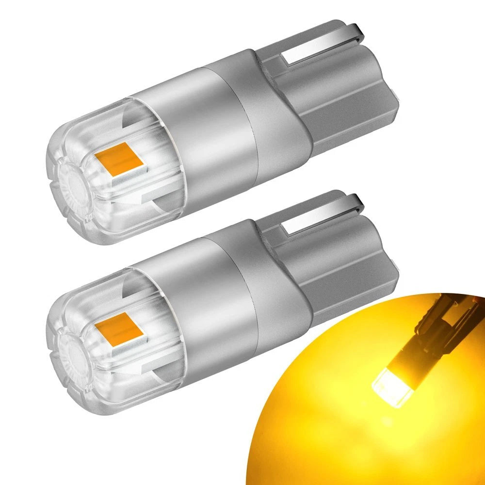 4X Canbus LED Front Side marker Light Bulb 168 192 2825 2821 T10 3000K Amber EA 6B93BC-57