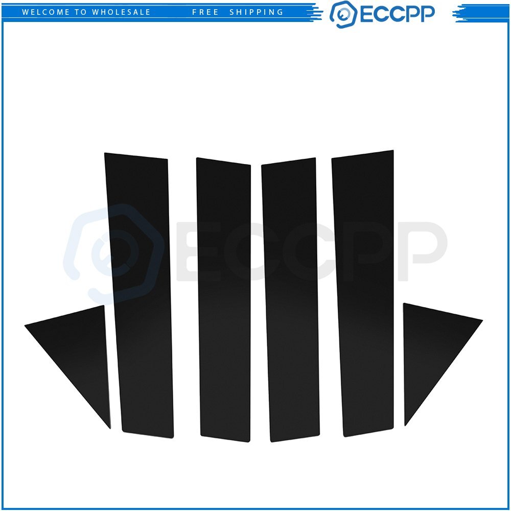 Pillar Posts For 11-15 Volkswagen Passat 6pcs Door Pillar Posts Trim Black Cover 6B93BC-57