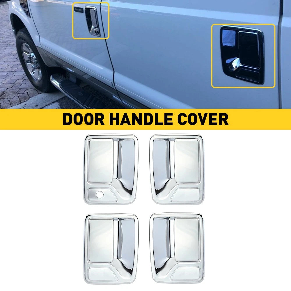 EXTERIOR CHROME LOOK DOOR HANDLE CAP COVER FIT FOR 1999-2016 FORD F250 F350 F450 6B93BC-57