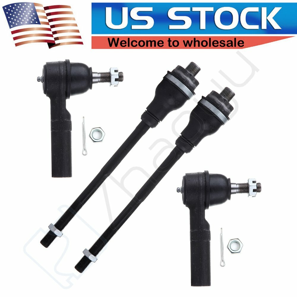 For Chevy Silverado 1500 HD 4PCS Front Inner and Outer Tie Rod Links Kit 6B93BC-57