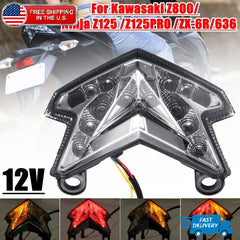 Turn Signal Integrated LED Tail Light For Kawasaki Z800 Ninja ZX6R ZX636 Z125 US