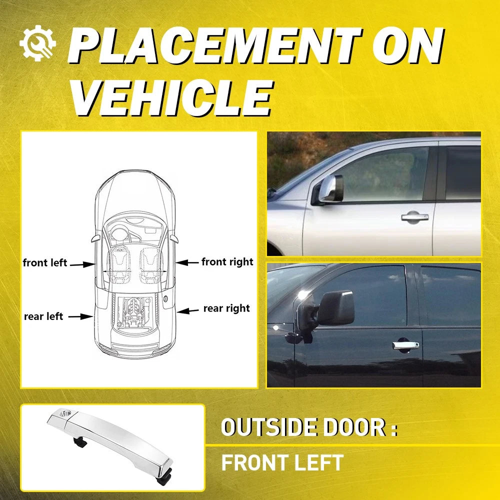 Front Left Driver Chrome Exterior Door Handle for Nissan Titan Armada 05-15 EOA 6B93BC-57