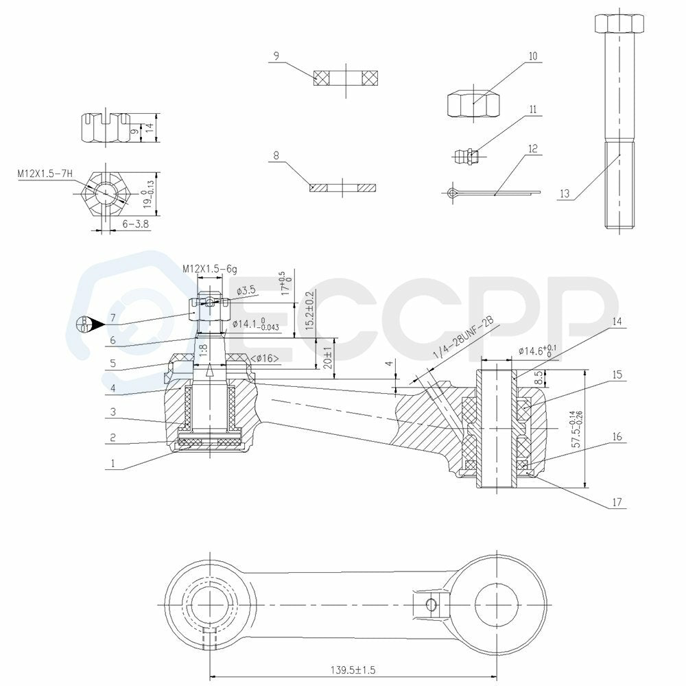 10Pcs Front Tie Rod Ends Ball Joints Idler Arms Kit For Dodge B250 1981-1994 6B93BC-57
