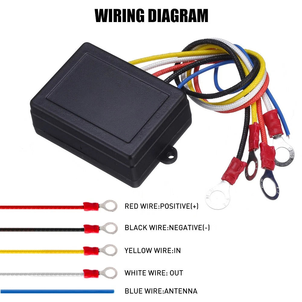 Wireless Winch Remote Control 12V Kit Receiver 150ft Twin Handset Switch Easy US 6B93BC-57