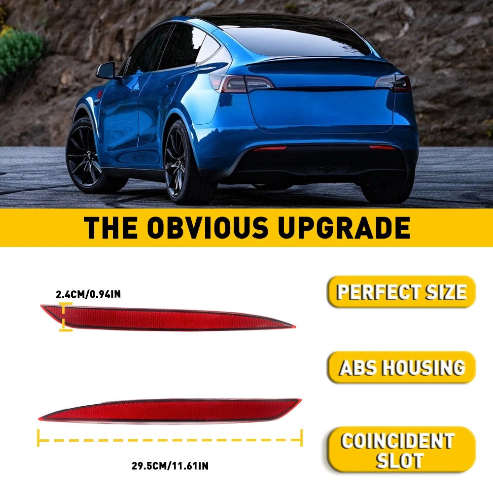 For Tesla Model Y 2022 2021 2020 Tail Rear Bumper Reflector Red Pair LH RH EOA 6B93BC-57