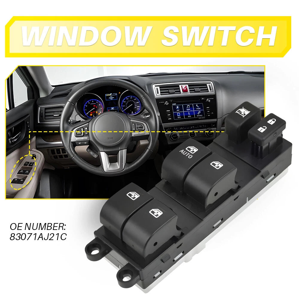 Front Driver Side Window Control Switch For Subaru Legacy Outback 83071AJ21C EOA 6B93BC-57