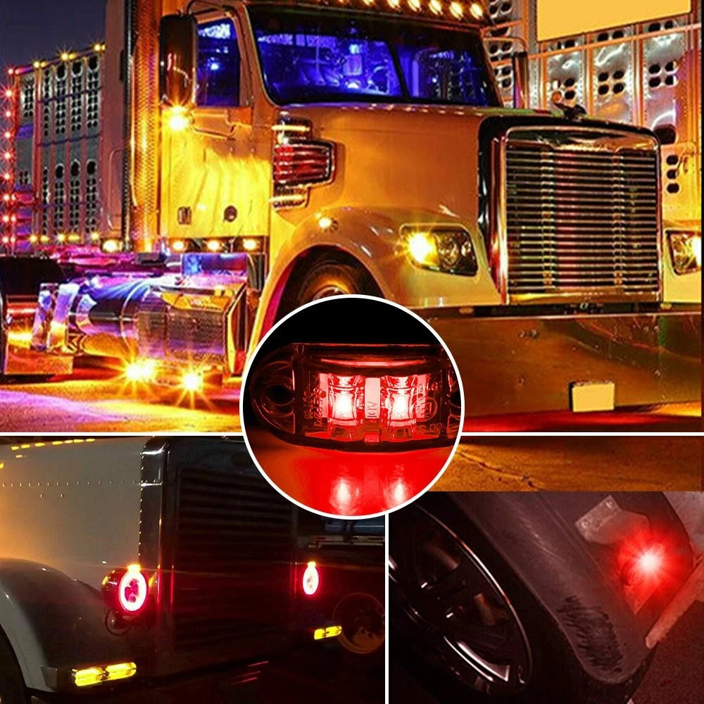 10X Red LED Oval Side Marker Lights Truck Trailer Clearance Light Waterproof EOA 6B93BC-57