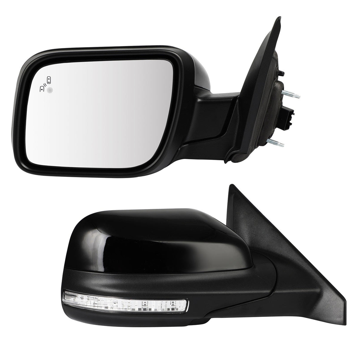 Pair Side Mirrors For 16-19 Ford Explorer Power-folding Heated Signal Puddle BSM 6B93BC-57
