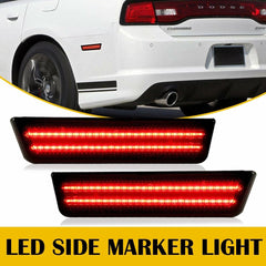 For 2011-2014 Dodge Charger Red Lens LED Rear Bumper Side Marker Light Lamp Pair 6B93BC-57
