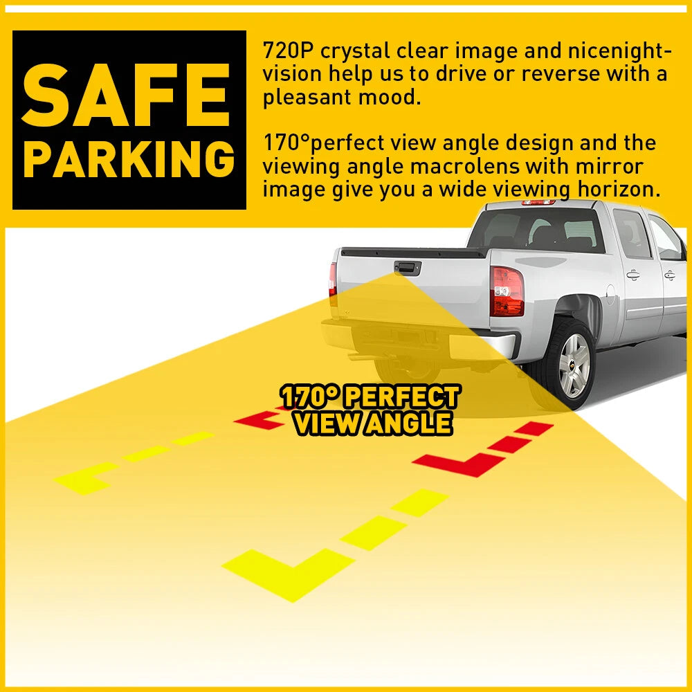Rear Back Latch Tailgate Handle Backup Camera Fits For Silverado Sierra 07-13 6B93BC-57