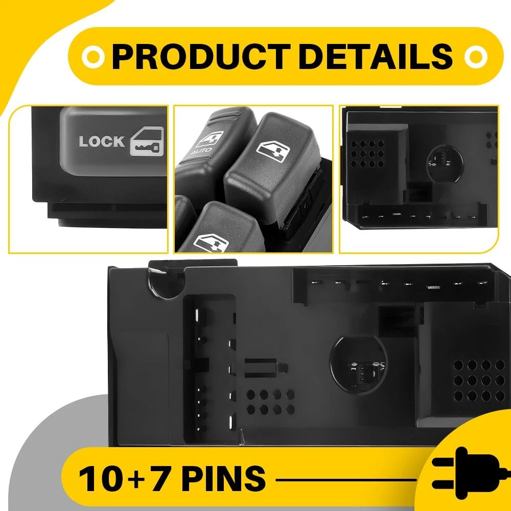 Master Power Window Switch for Chevrolet Blazer GMC Sonoma 1995-2005 Driver EOA 6B93BC-57
