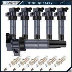 6 For Hyundai Sonata 3.3L 2006 2007 2008 2009 2010 Ignition Coil Spark Plugs 6B93BC-57