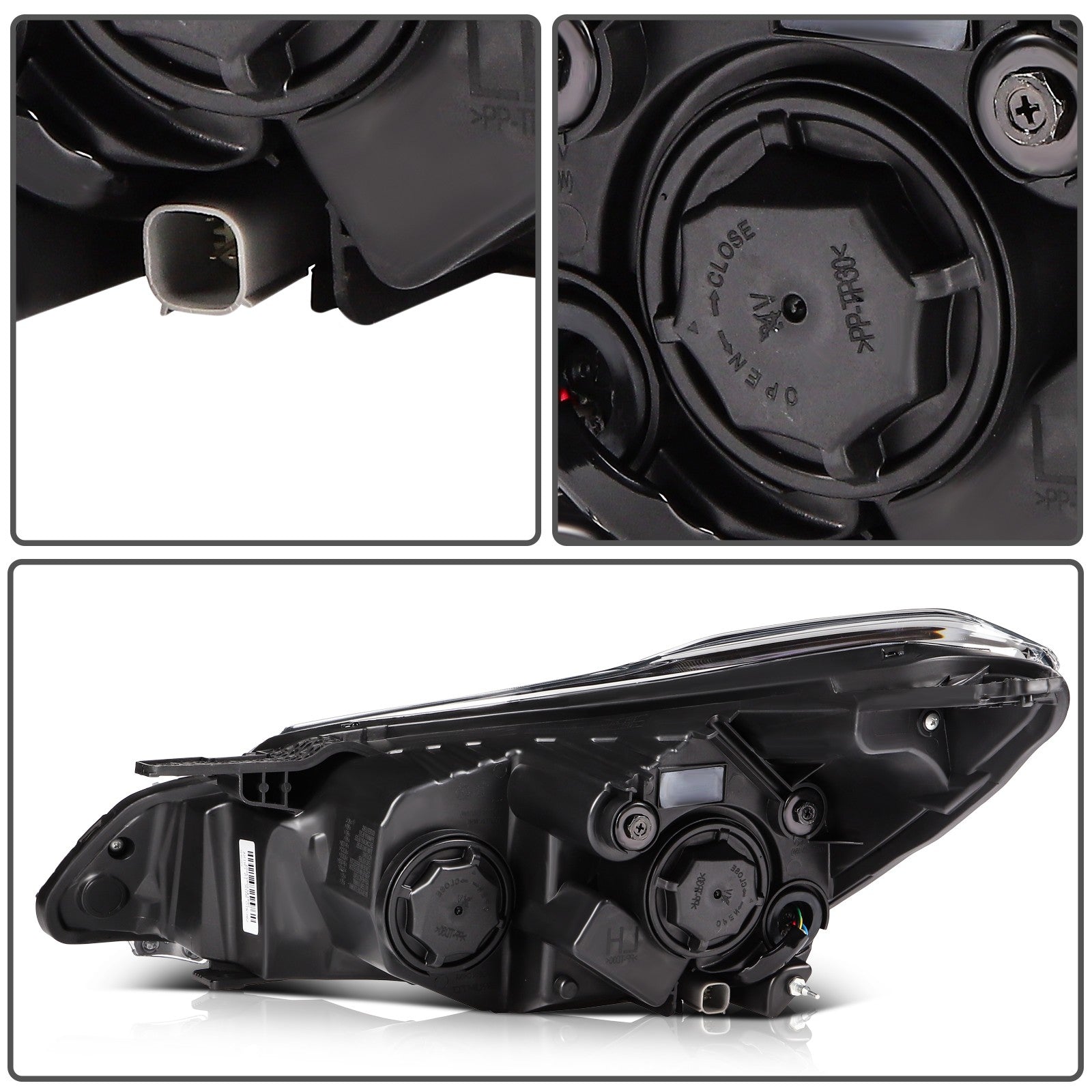 ECCPP Headlights Assembly For Chevrolet Spark 1.4L 2019-2022 Pair Black Amber 6B93BC-57