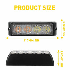 4 Amber LED White Truck Car Emergency Beacon Warning Hazard Flash Strobe Light 6B93BC-57