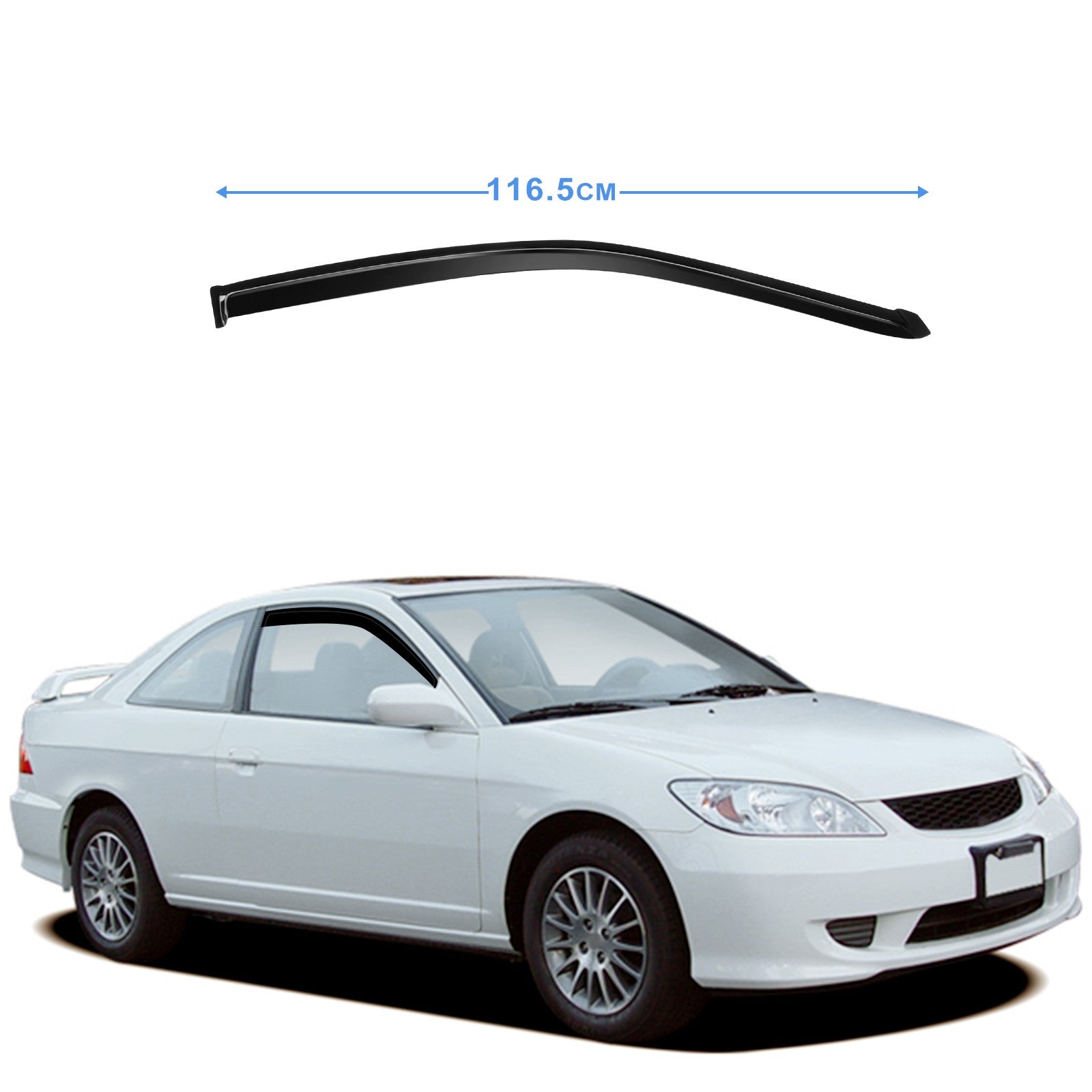 For 2001-2005 Honda Civic Coupe Window Visor Vent Guards Shades Deflectors 6B93BC-57