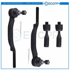 For Chevy Trailblazer & GMC Envoy 4PCS Front Inner Outer Tie Rod End Links Kit 6B93BC-57