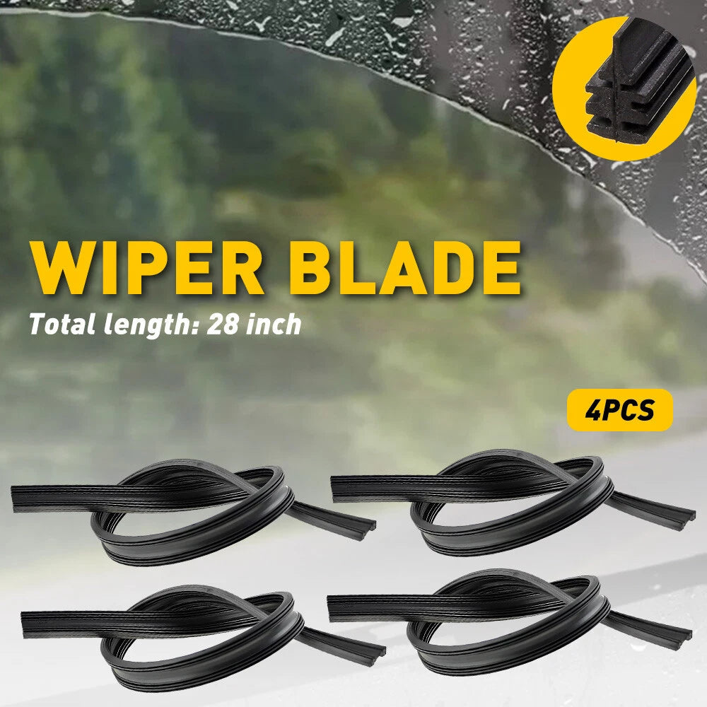 4 PCS Universal 28" Car Bus Silicone Frameless Windshield Wiper Blade Refills EA 6B93BC-57