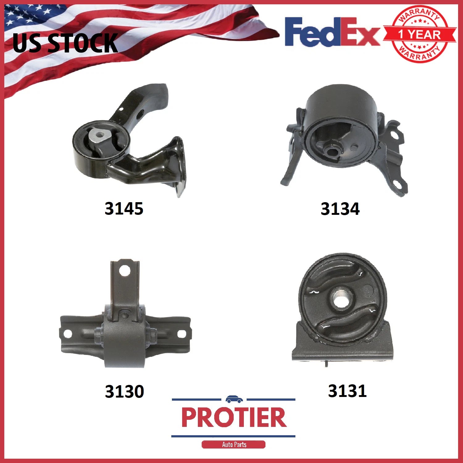 Engine Motor & Auto Trans. Mount Full Set 2007-2009 Dodge Caliber 2.4L FWD 6B93BC-57