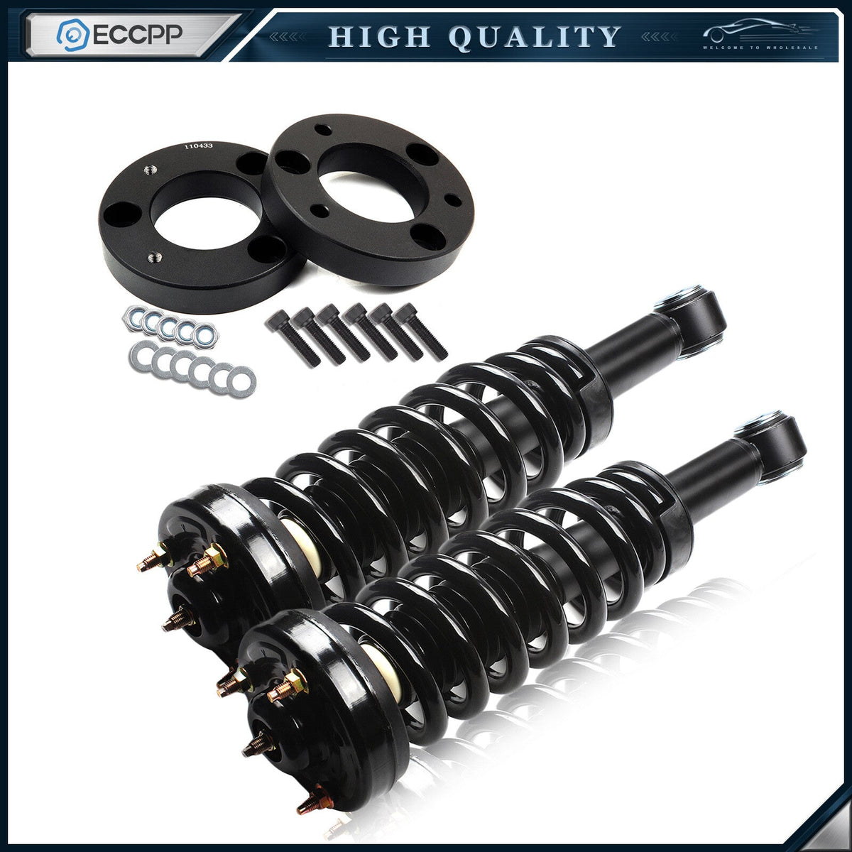1.5" Front Leveling Lift Kit & Front Complete Struts For 2009-2013 Ford F150 2WD 6B93BC-57