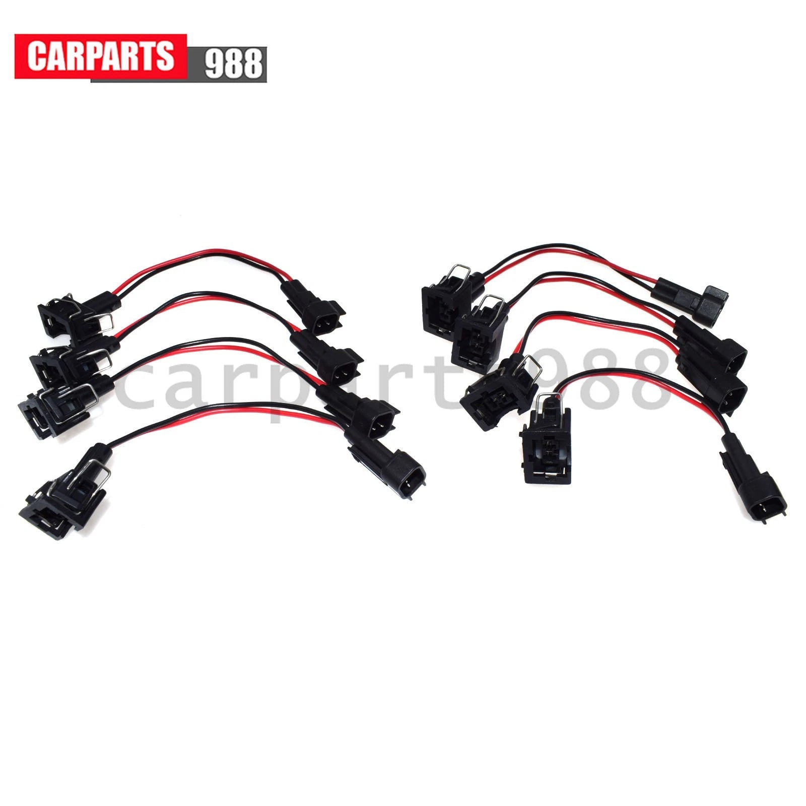 Set of 8Pcs Engine Fuel Injector Wire Harness Adapter EV1 & EV6 injector Kit 6B93BC-57