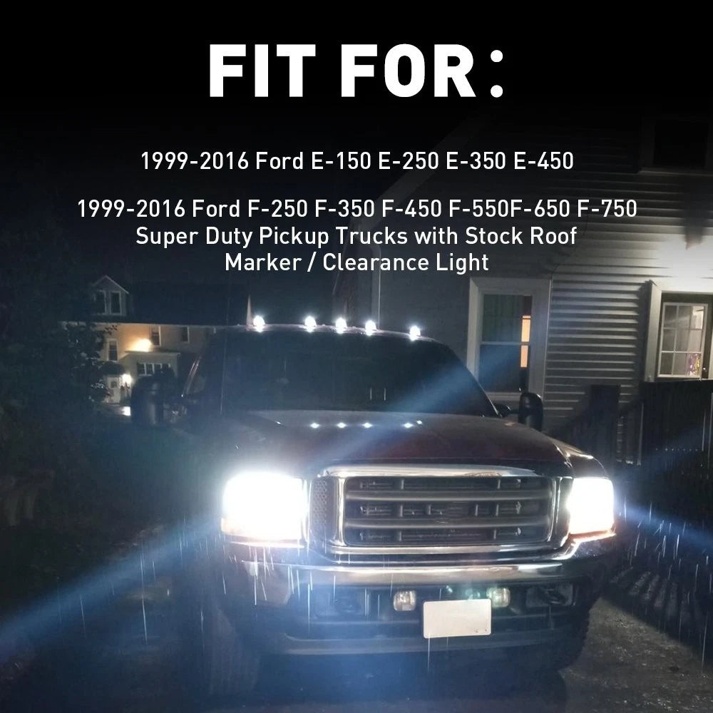 For Ford F250 F350 Duty Super Smoked Cab Roof Marker Running Light Covers Lens 6B93BC-57