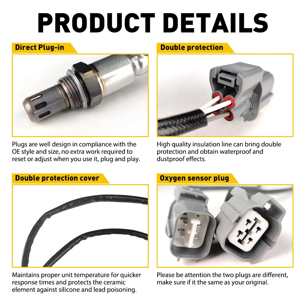 Upstream & Downstream Oxygen O2 02 Sensor For 2001-2005 Honda Civic 1.7L D17A7 6B93BC-57