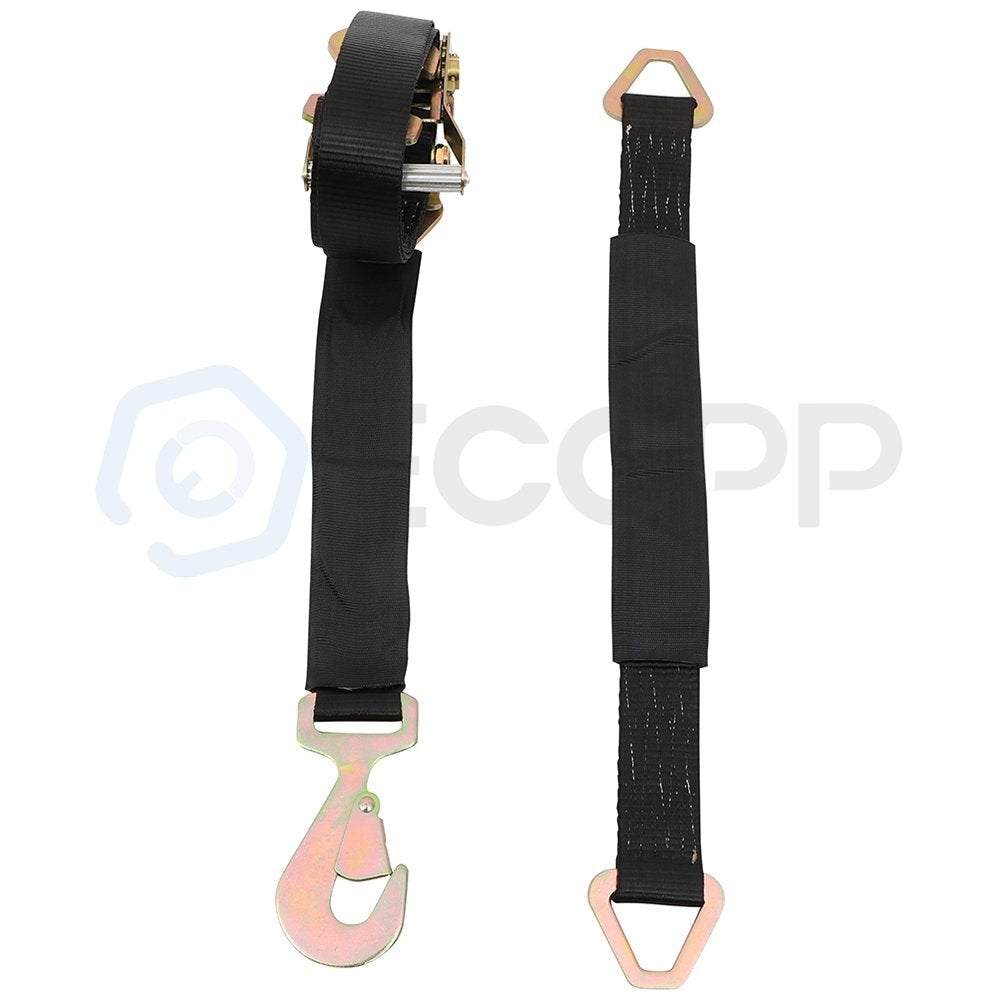 4pcs Axle Straps Car Trailer Hauler Ratchet Tie Down Straps with Snap Hooks 6B93BC-57