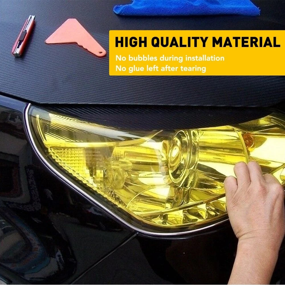 Yellow Tint Film Car Headlights Tail Lights Cover Car Vinyl Wrap 30cm X 180cm EA 6B93BC-57