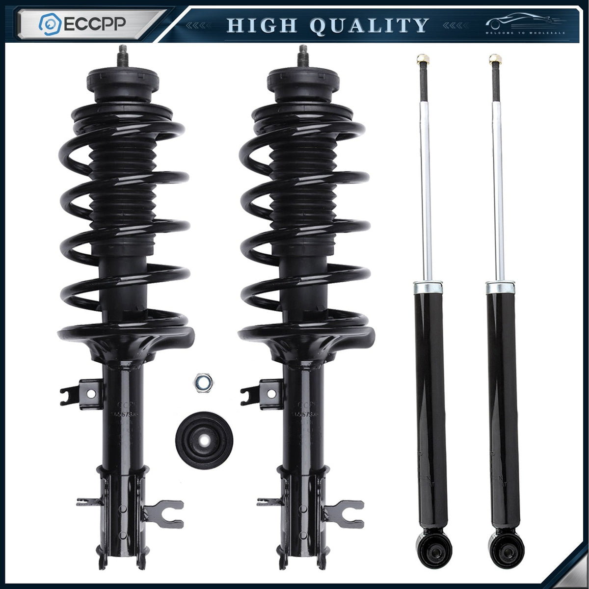 For 2005-2008 Pontiac Wave 2 Front Complete Shock Spring 2 Rear Strut Absorber 6B93BC-57
