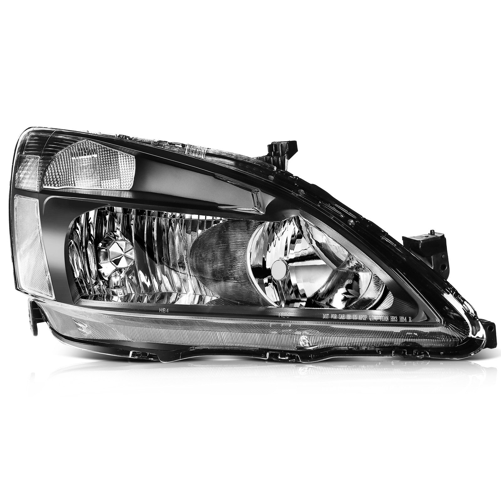 For 2003-2007 Honda Accord Black Clear Lens Left+Right Pair Headlights Assembly 6B93BC-57
