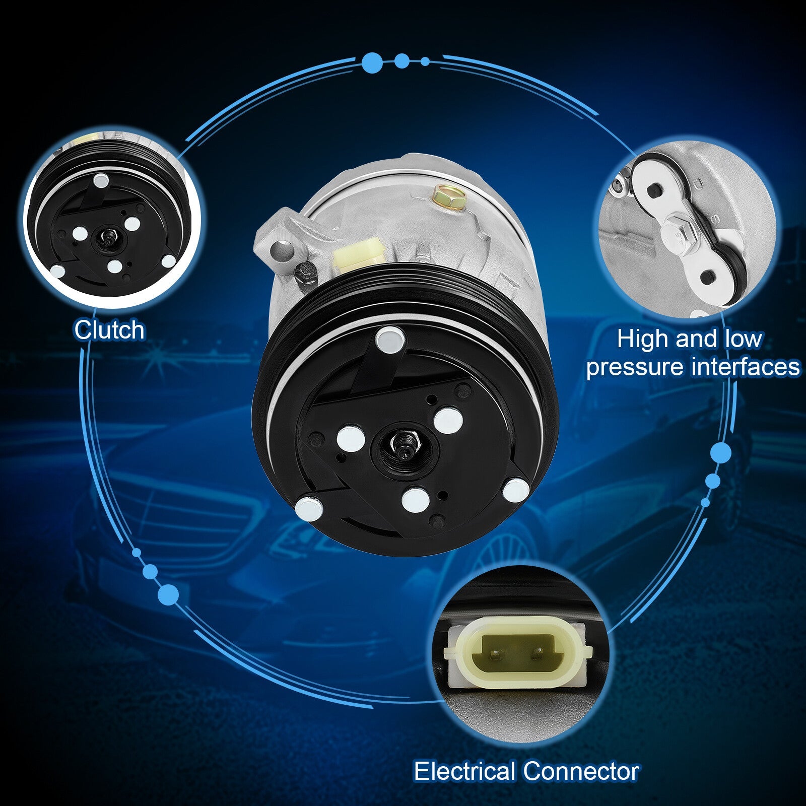 A/C  AC Compressor For 94-95 Buick Skylark Chevrolet Cavalier Pontiac Grand Am 6B93BC-57