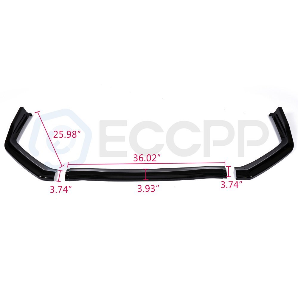 For 15-20 Subaru Impreza WRX STI Front Bumper Lip Splitter Chin Spoiler 3PC 6B93BC-57