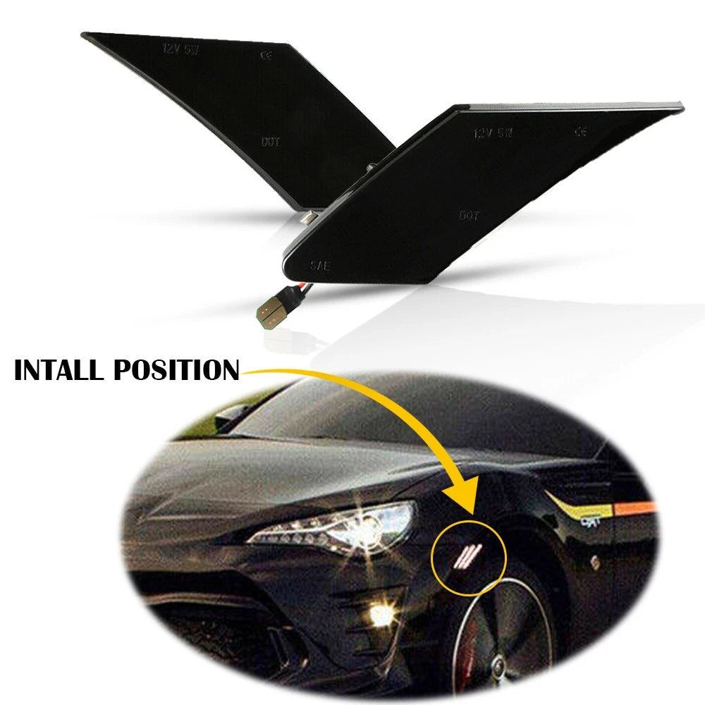 For 2017-2020 Toyota 86 Smoked White LED Side Marker Light Turn Signal Lamp EOA 6B93BC-57