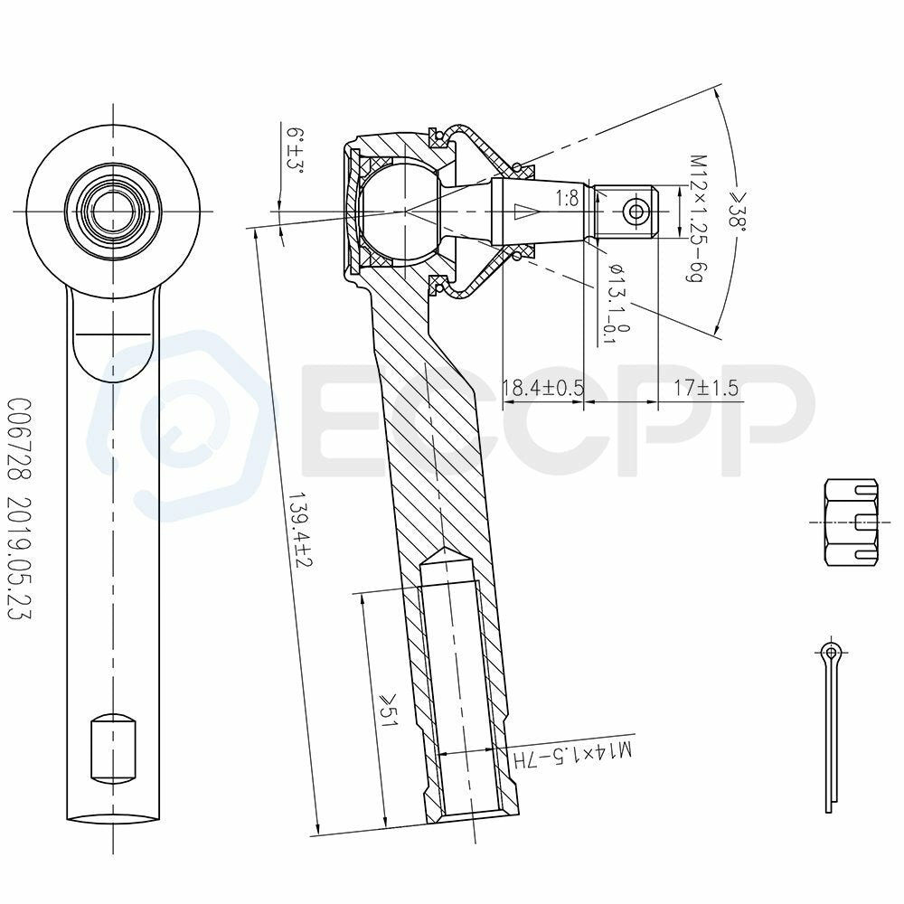 6set Fits 2000-2004 Subaru Outback Lower Ball Joint + Inner Outer Tie Rod End 6B93BC-57