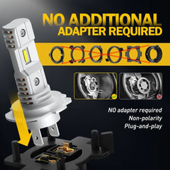AUXITO Super Bright H7 Headlight LED Kit High Low Beam Bulbs 30000LM 6500K White AUXITO