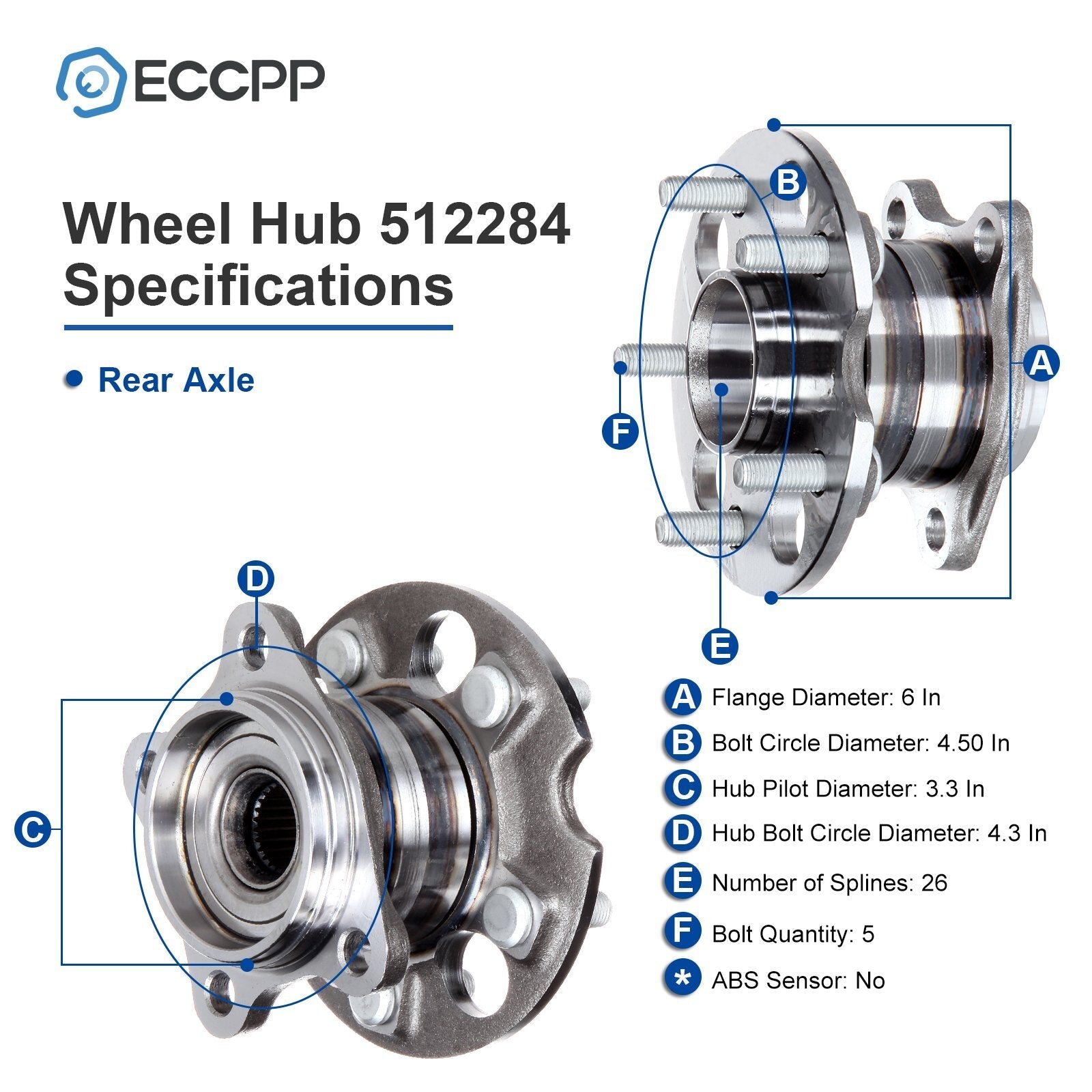 1Pc Wheel Hub Bearing Rear AWD For Toyota Highlander Venza Lexus RX330 RX350 6B93BC-57