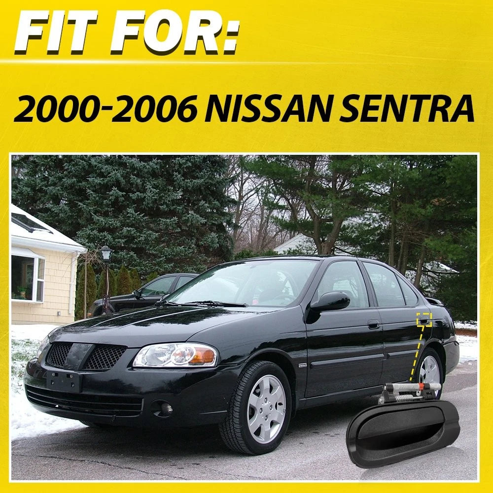 Outside Exterior Door Handle Black Rear Left Side LH For 2000-06 Nissan Sentra A 6B93BC-57