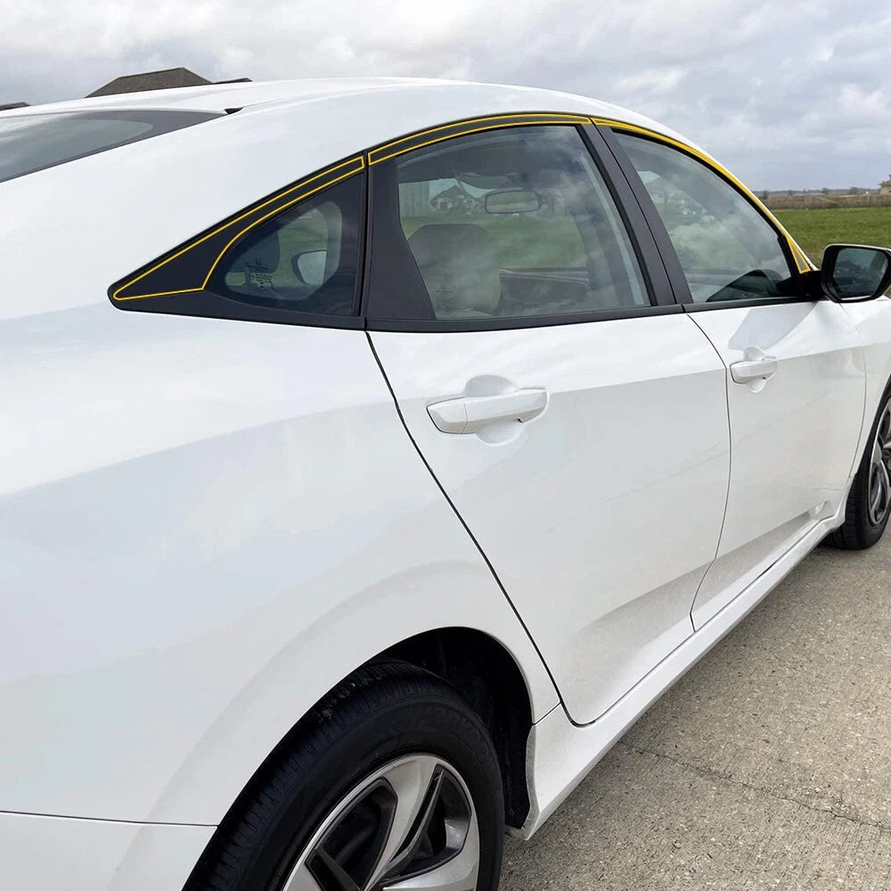 Chrome Delete Blackout Window Trim Gloss Black For 16-2021 Honda Civic Sedan EOA 6B93BC-57