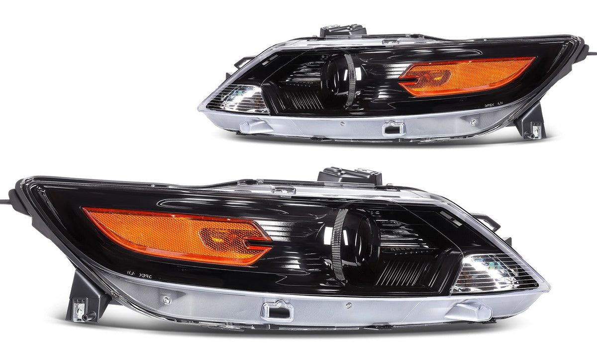 Pair Set Headlight Assembly For 2010-2012 Ford Taurus 3.5L Black w/Projector KOEEP