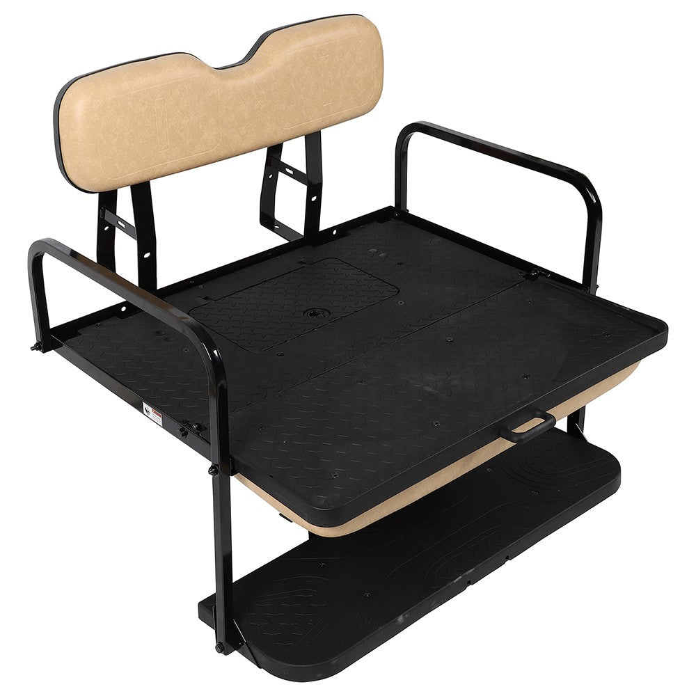 Rear Flip Seat Fits EZGO TXT Golf Carts (1994.5-Up) Tan Cushions KOEEP