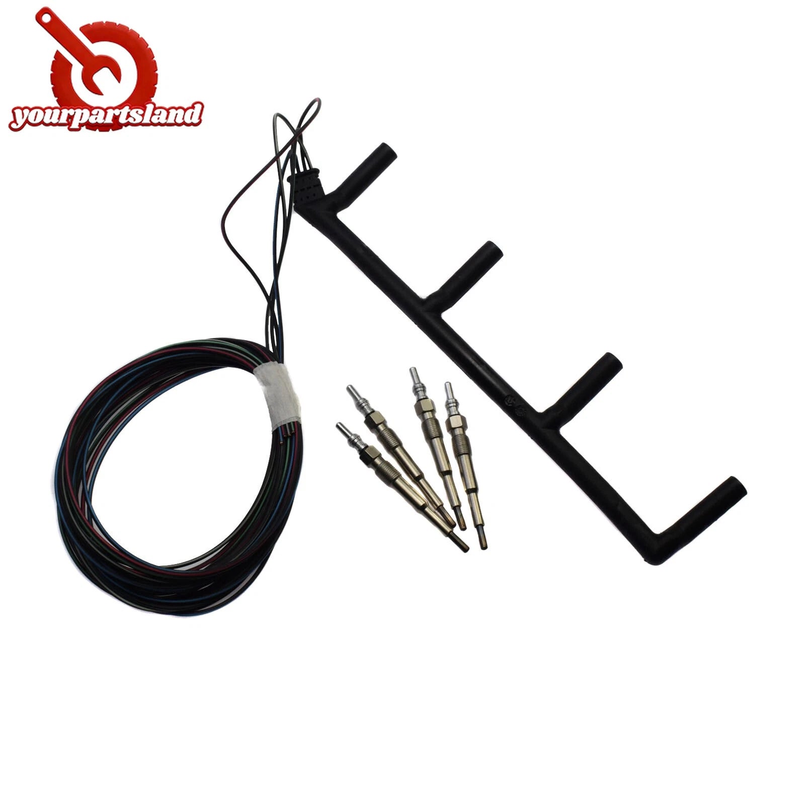 1.9 Diesel Glow Plugs & Harness for 04-10 VW Jetta Beetle Bora Golf 038971782C 6B93BC-57