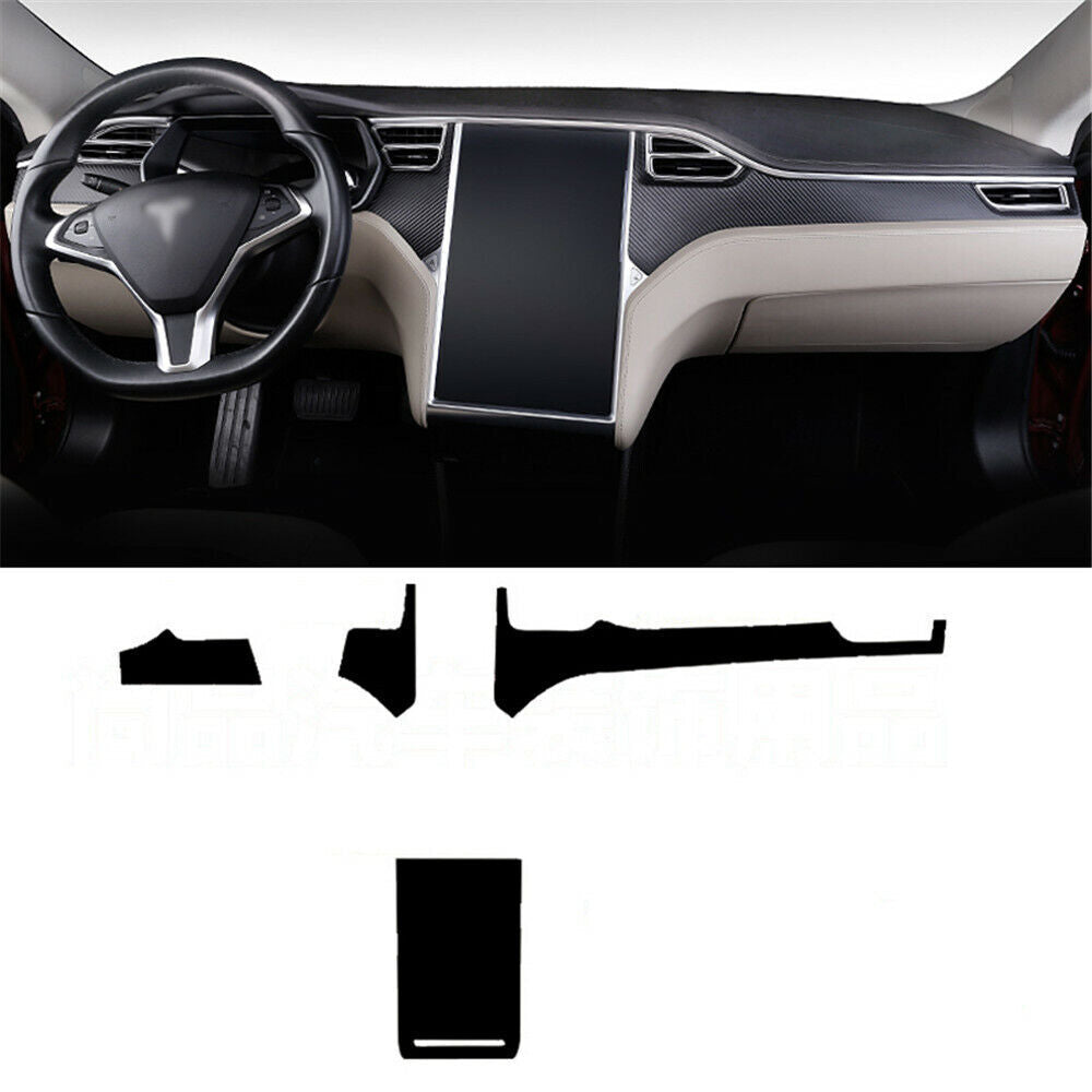 Interior Center Console Carbon Fiber Molding Sticker Decals For Tesla Model X/S