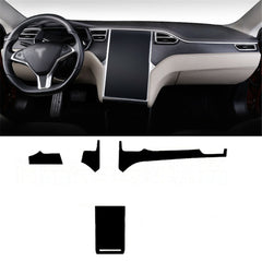 Interior Center Console Carbon Fiber Molding Sticker Decals For Tesla Model X/S