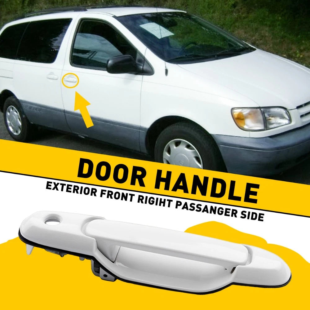 Front Right Passenger Exterior Door Handle White For 1998-2003 Toyota Sienna EOA 6B93BC-57